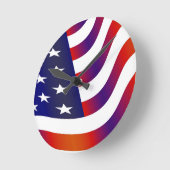 Horloge Ronde Drapeau américain (Angle)