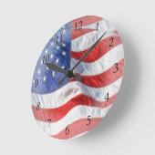 Horloge Ronde Drapeau américain, évent (Angle)