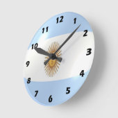 Horloge Ronde Drapeau argentin (Angle)