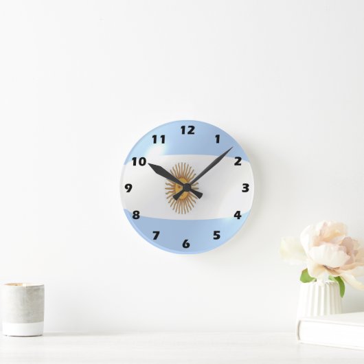 Horloge Ronde Drapeau argentin (Maison)