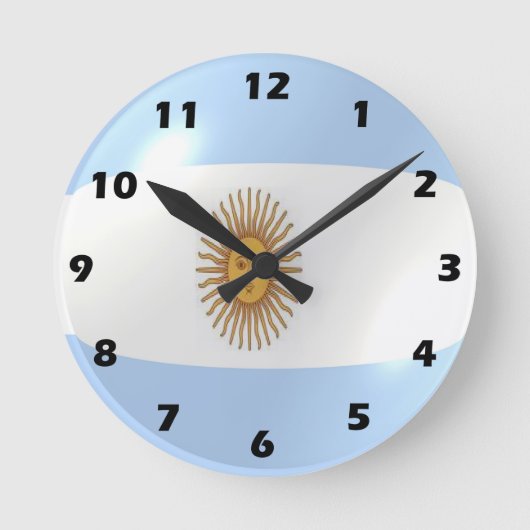 Horloge Ronde Drapeau argentin (Recto)