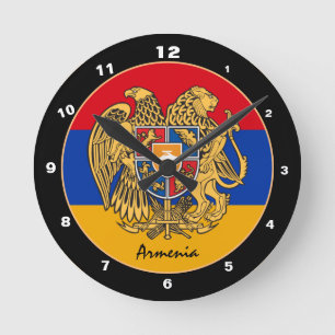 Horloge Ronde Drapeau arménien moderne, Arménie Accueil / Design