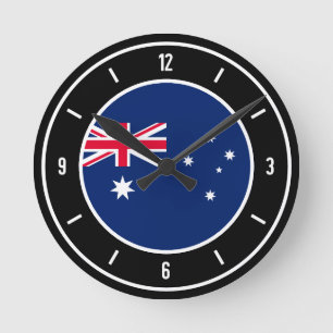 Horloge Ronde Drapeau australien élégant