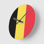 Horloge Ronde Drapeau belge (Angle)
