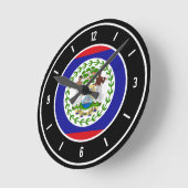 Horloge Ronde Drapeau Belize élégant (Angle)