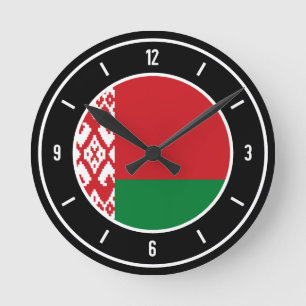 Horloge Ronde Drapeau biélorusse élégant