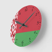 Horloge Ronde Drapeau biélorusse patriotique (Angle)