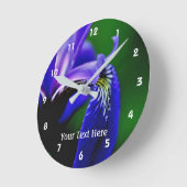 Horloge Ronde Drapeau bleu sauvage Iris Fleur Pétale Nature (Angle)