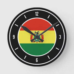 Horloge Ronde Drapeau bolivien élégant
