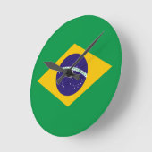 Horloge Ronde Drapeau brésilien (Angle)