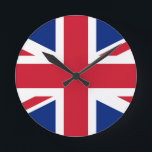 Horloge Ronde Drapeau britannique Union Jack<br><div class="desc">Drapeau national de la Grande-Bretagne et de l'Irlande du Nord Le drapeau du Royaume-Uni, également connu sous le nom d'Union Jack ou Union Flag, est né en 1801 avec l'union de la Grande-Bretagne et de l'Irlande. Il se compose d'une combinaison des drapeaux de l'Angleterre, de l'Écosse et de l'Irlande, et...</div>