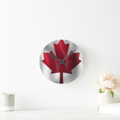 Horloge Ronde Drapeau canadien (Maison)