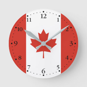 Horloge Ronde Drapeau canadien patriotique