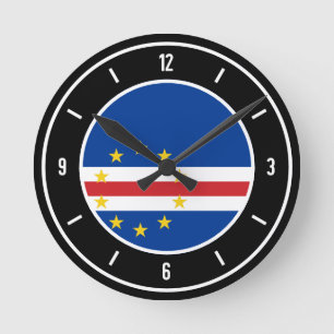 Horloge Ronde Drapeau Cap-Vert élégant