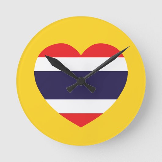 Horloge Ronde Drapeau cardiaque en Thaïlande (Recto)