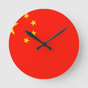 Horloge Ronde Drapeau Chine - Haute qualité