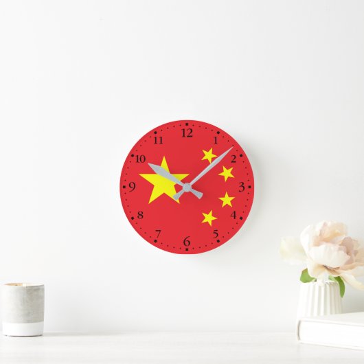 Horloge Ronde Drapeau chinois (Maison)