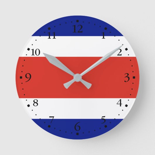Horloge Ronde Drapeau civil du Costa Rica (Recto)