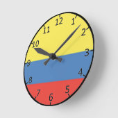 Horloge Ronde Drapeau Colombie (Angle)