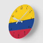 Horloge Ronde Drapeau Colombie (Angle)