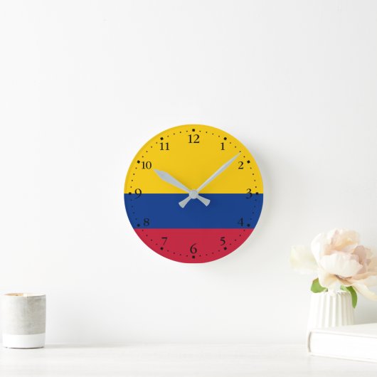 Horloge Ronde Drapeau Colombie (Maison)