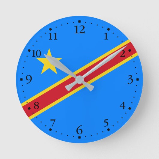 Horloge Ronde Drapeau Congo Kinshasa (Recto)