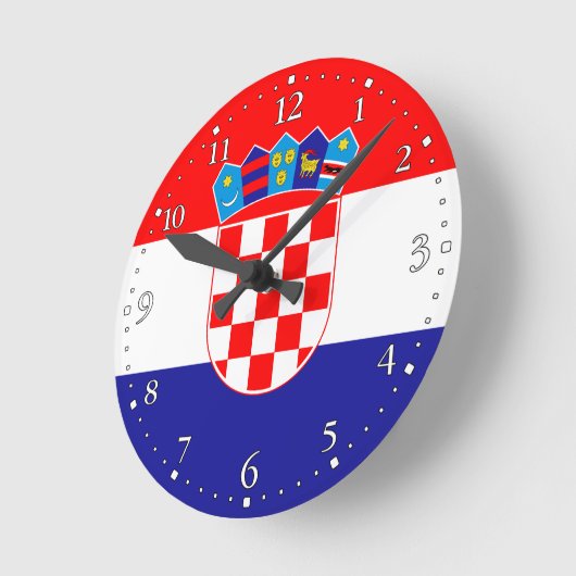 Horloge Ronde Drapeau croate (Angle)