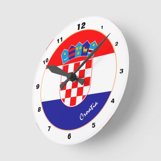 Horloge Ronde Drapeau croate moderne, Croatie tendance Maison / (Angle)