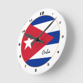 Horloge Ronde Drapeau cubain moderne, Cuba tendance Maison / des (Angle)