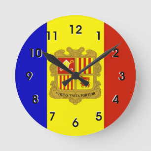 Horloge Ronde Drapeau d'Andorre