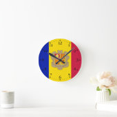 Horloge Ronde Drapeau d'Andorre patriotique (Maison)