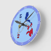 Horloge Ronde Drapeau dans la carte des Philippines (Angle)
