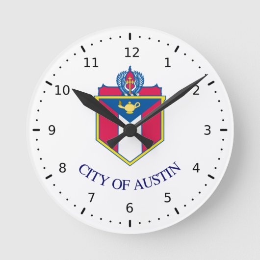 Horloge Ronde Drapeau d'Austin, Texas (Recto)