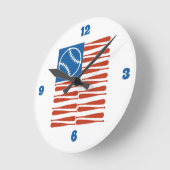 Horloge Ronde Drapeau de baseball (Angle)
