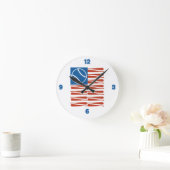 Horloge Ronde Drapeau de baseball (Maison)