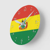 Horloge Ronde Drapeau de Bolivie patriotique (Angle)