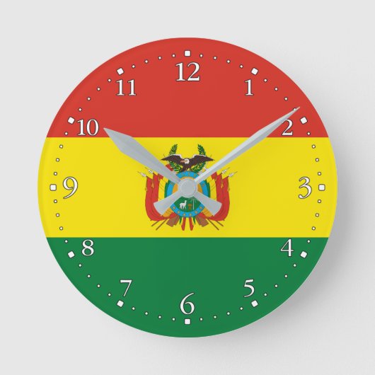 Horloge Ronde Drapeau de Bolivie patriotique (Recto)