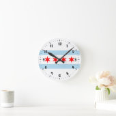Horloge Ronde Drapeau de Chicago, Illinois (Maison)