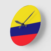 Horloge Ronde Drapeau de Colombie (Angle)