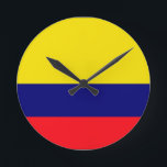 Horloge Ronde Drapeau de Colombie<br><div class="desc">Colombia flag</div>