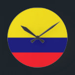 Horloge Ronde Drapeau de Colombie<br><div class="desc">Colombia flag</div>