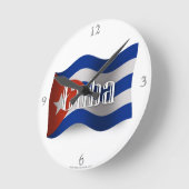 Horloge Ronde Drapeau de Cuba (Angle)