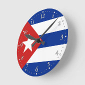 Horloge Ronde Drapeau de Cuba (Angle)