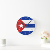 Horloge Ronde Drapeau de Cuba (Maison)