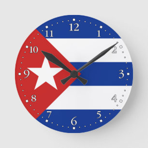 Horloge Ronde Drapeau de Cuba