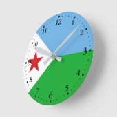 Horloge Ronde Drapeau de Djibouti (Angle)