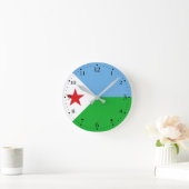 Horloge Ronde Drapeau de Djibouti (Maison)