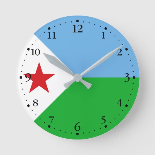 Horloge Ronde Drapeau de Djibouti (Recto)