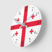 Horloge Ronde Drapeau de Géorgie (Angle)