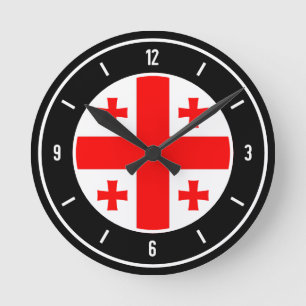 Horloge Ronde Drapeau de Géorgie élégant
